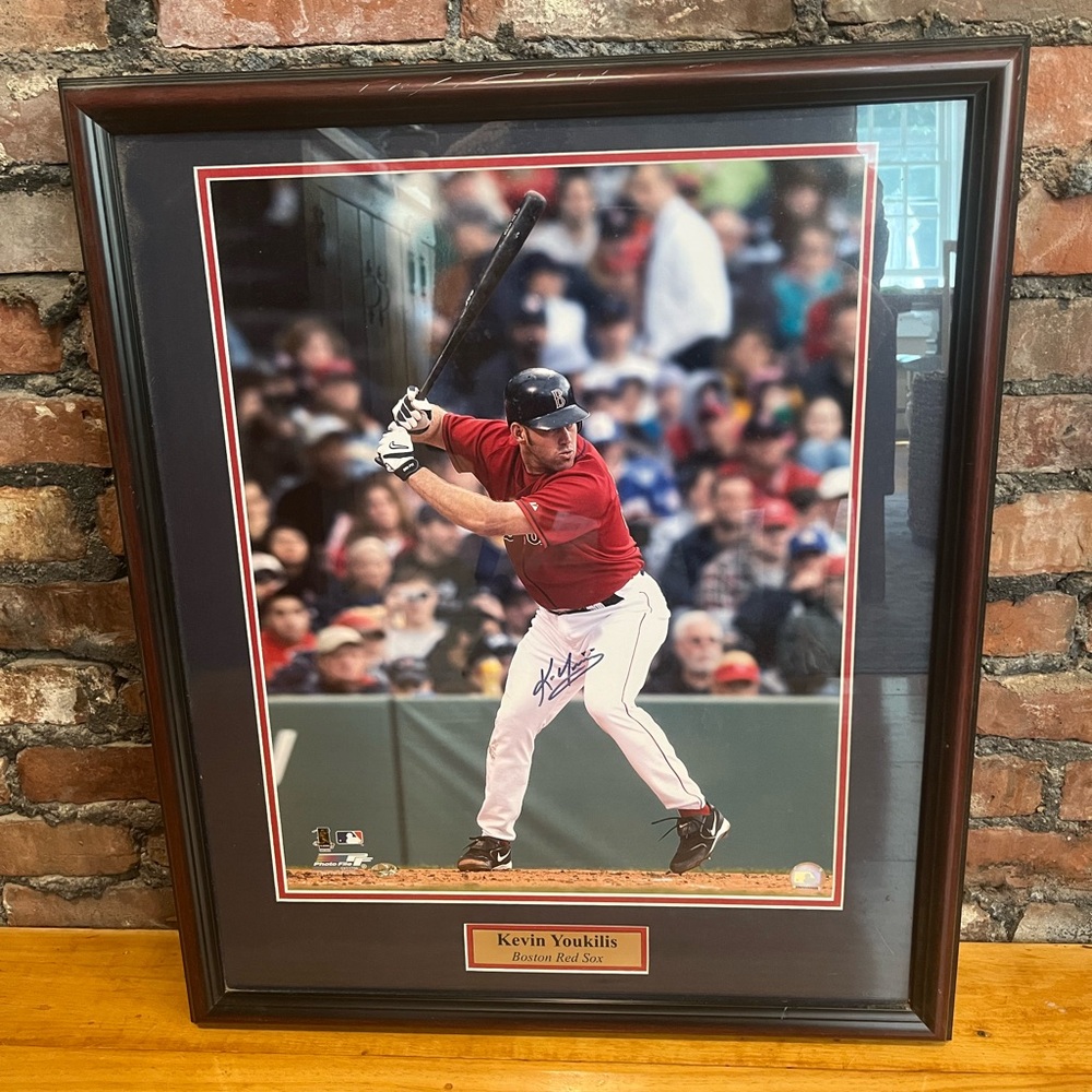 Autographed Kevin Youkilis Framed Photo